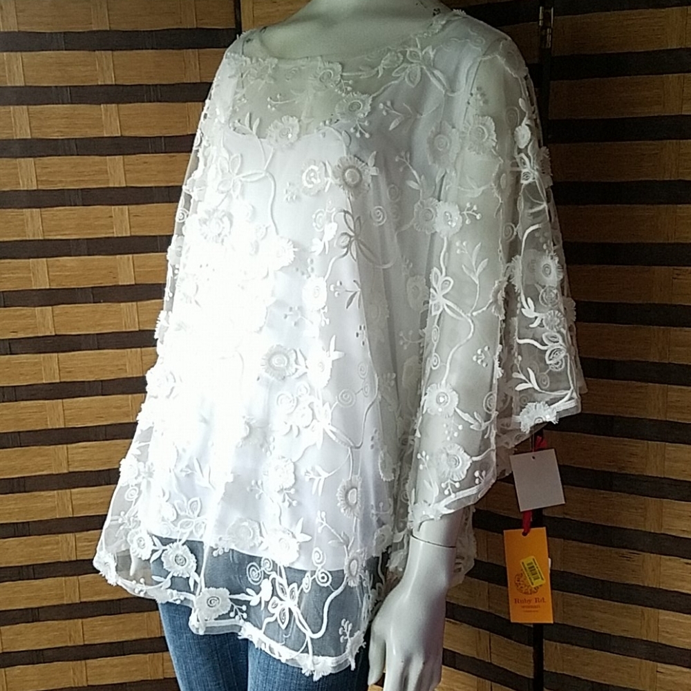 NWT!  Ruby Rd poncho over tank - Picture 2 of 11